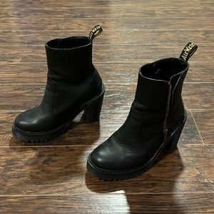 Black chunky Doc Martens with heel